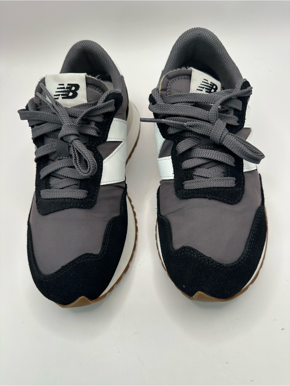 New Balance 237 Gray & Black Runner with White N Logo - Picture 2 of 8
